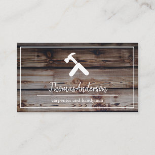 Professional Wood Grain Rustic Carpentry Business Card