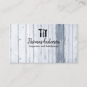 Professional Wood Grain Rustic Carpentry Business Card