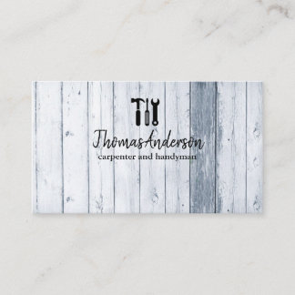 Professional Wood Grain Rustic Carpentry Business Card