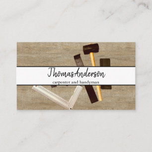 Professional Wood Grain Rustic Carpentry Business Card
