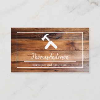 Professional Wood Grain Rustic Carpentry Business Card