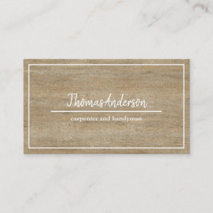 Professional Wood Grain Rustic Carpentry Business Card