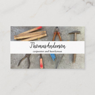 Professional Wood Grain Rustic Carpentry Business Card