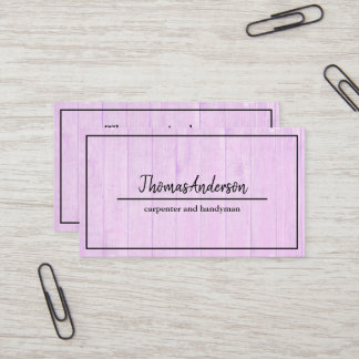 Professional Wood Grain Rustic Carpentry Business Card