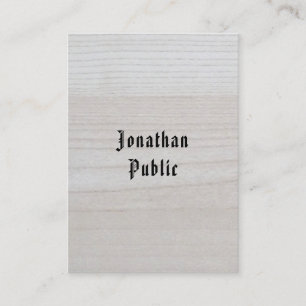 Professional Wood Look Calligraphy Elegant Trendy Business Card