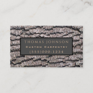 Professional Wood Worker Carpentry Tree Bark Business Card
