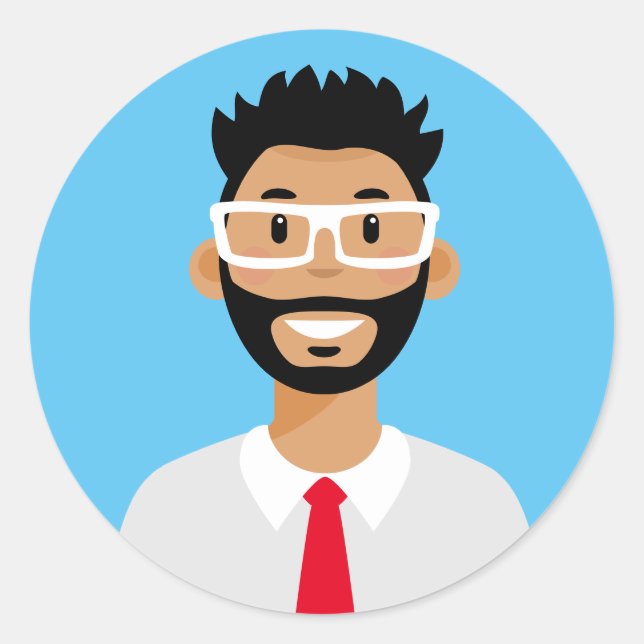 Professional Worker Avatar Classic Round Sticker (Front)