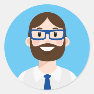 Professional Worker Avatar Classic Round Sticker