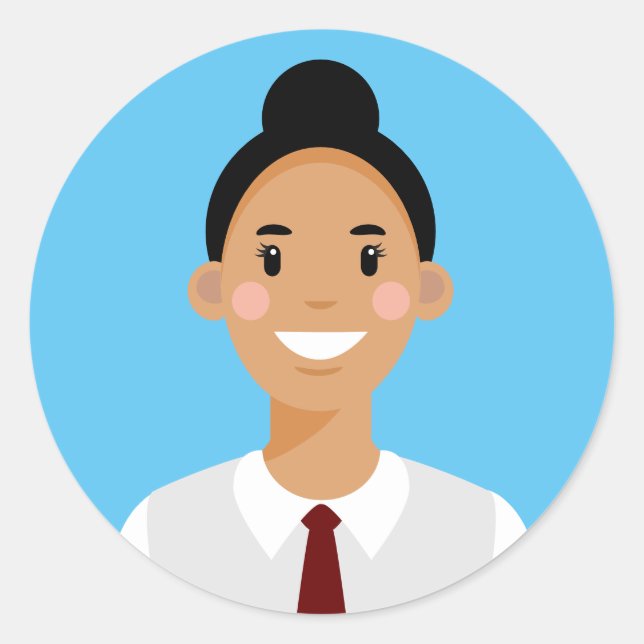 Professional Worker Avatar Classic Round Sticker (Front)