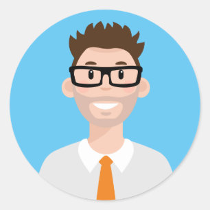 Professional Worker Avatar Classic Round Sticker