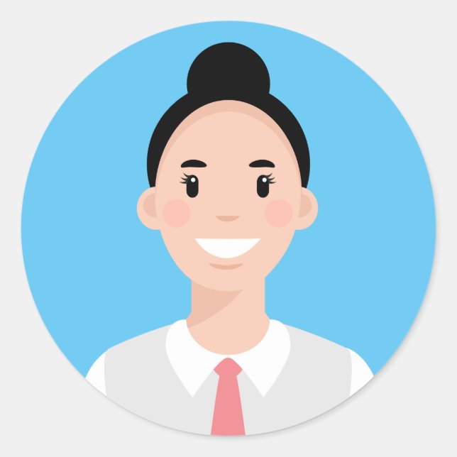 Professional Worker Avatar Classic Round Sticker (Front)