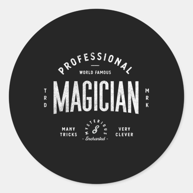 Professional World Famous Magician Classic Round Sticker (Front)