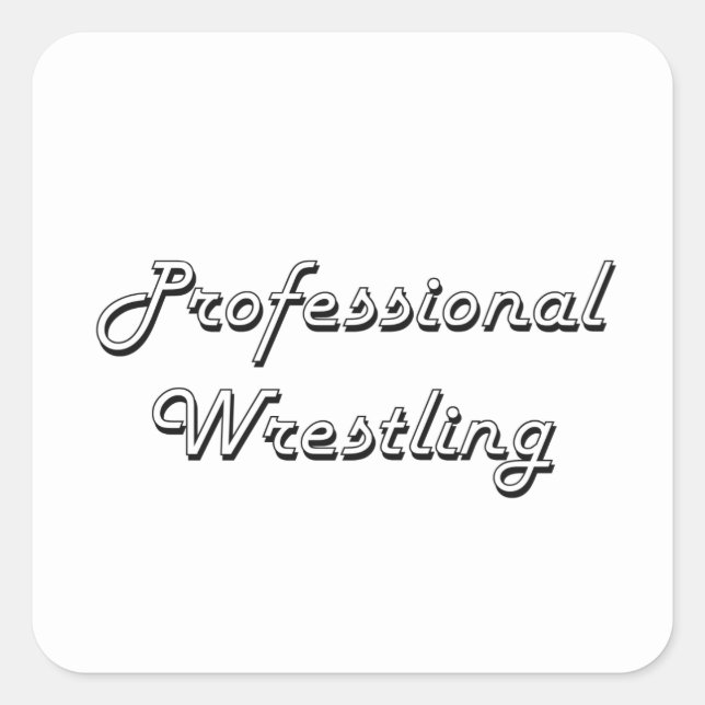 Professional Wrestling Classic Retro Design Square Sticker (Front)