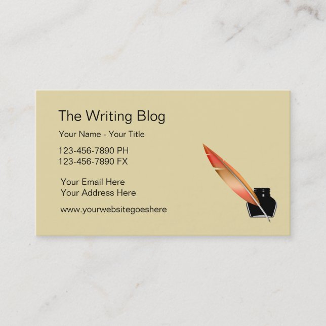 Professional Writer Business Cards (Front)