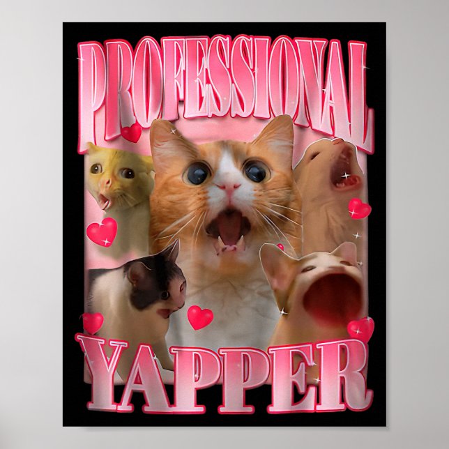 Professional Yapper Cat Funny Oddly Specific Dank  Poster (Front)
