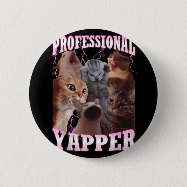Professional Yapper Cat Meme Funny Oddly Specific  6 Cm Round Badge (Front)