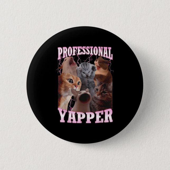 Professional Yapper Cat Meme Funny Oddly Specific  6 Cm Round Badge (Front)