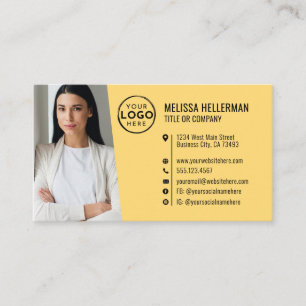 Professional Yellow QR Code Photo Logo Business Card