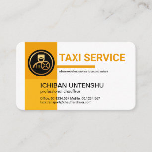 Professional Yellow Taxi Colors Chauffeur Business Card