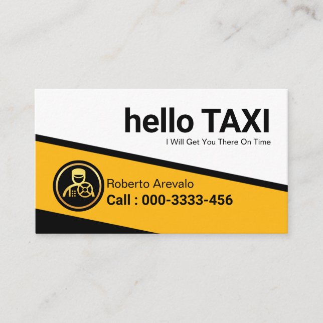 Professional Yellow Taxi Triangle Cab Driver Business Card (Front)