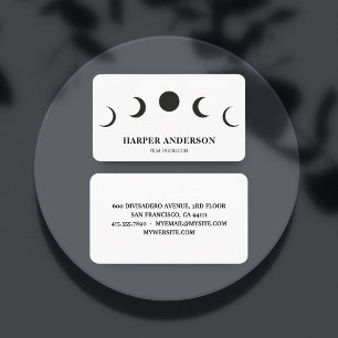 Professional Yoga Instructor Black Moon Business Card