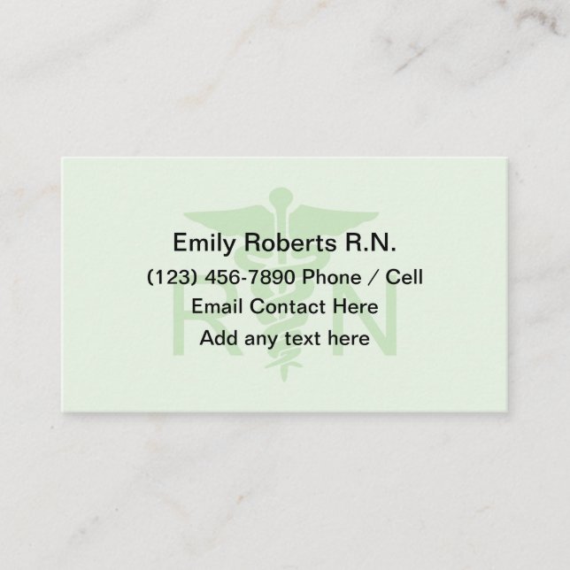Professionally Designed RN Medical Business Cards (Front)