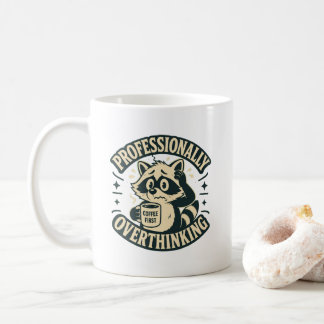 Professionally Overthinking Funny Retro Racoon Co Coffee Mug