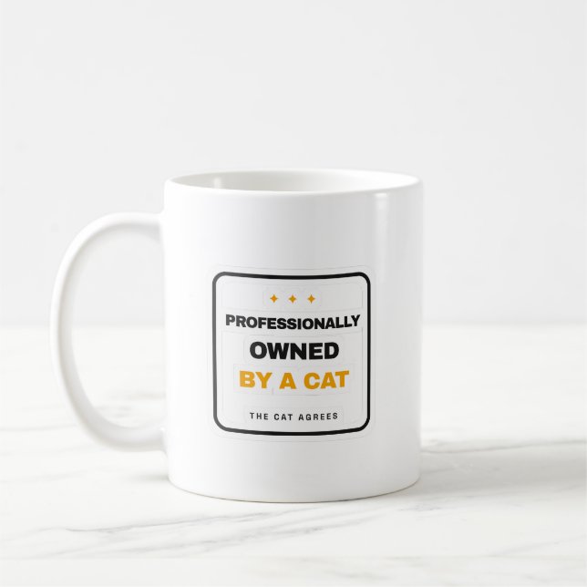 Professionally Owned By A Cat Funny Mug (Left)