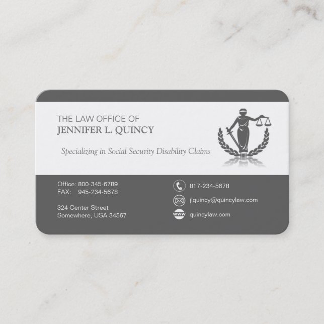 Professionally Simple Attorney Business Cards (Front)