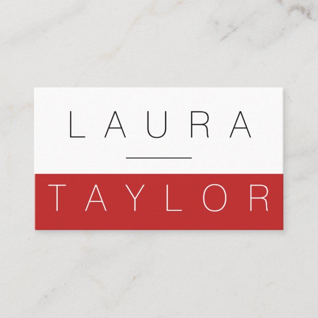 Professionally Sophisticated Red White Business Card (Front)