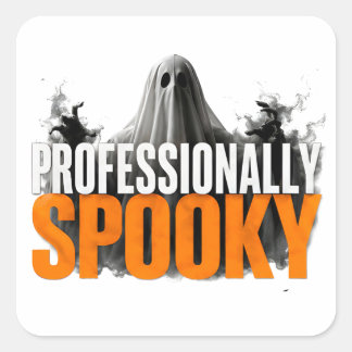 👻 Professionally Spooky Funny Halloween Quote Gif Square Sticker