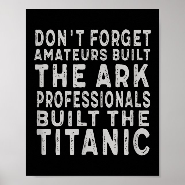 Professionals Built The Titanic Insring Motivation Poster (Front)