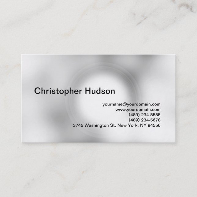 Professonal Grey Simple Plain Business Card (Front)
