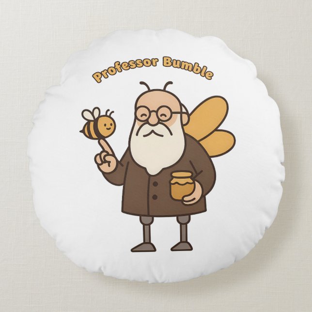 Professor Bumble Round Pillow (Front)