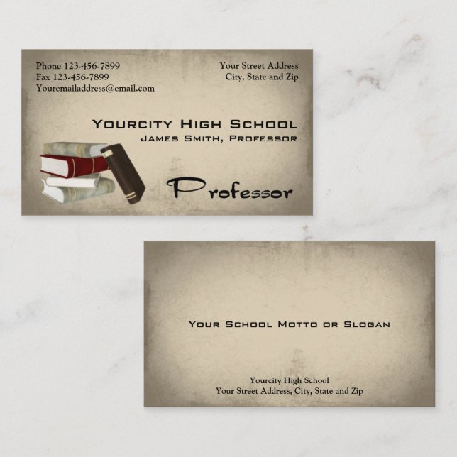 Professor Business Card (Front/Back)
