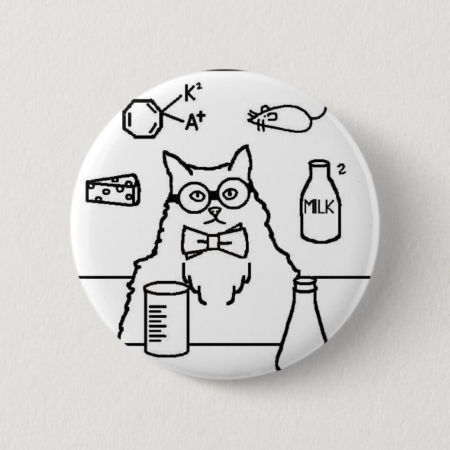 Professor Cat 6 Cm Round Badge (Front)