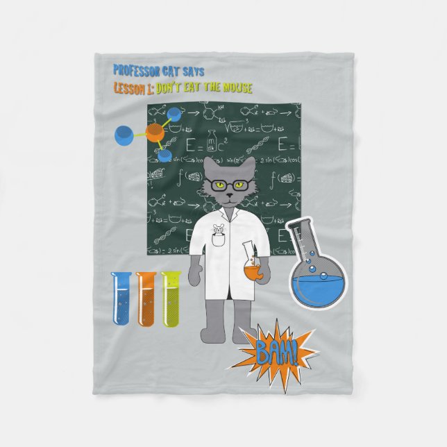 Professor Cat Fleece Blanket (Front)