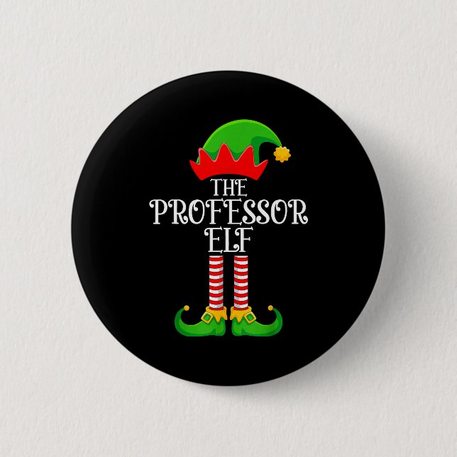 Professor Elf Christmas Family Matching Funny Love 6 Cm Round Badge (Front)
