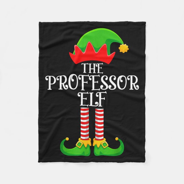 Professor Elf Christmas Family Matching Funny Love Fleece Blanket (Front)