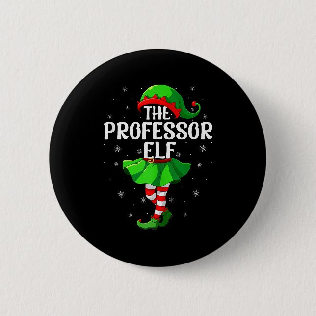 Professor Elf Christmas Girls Women Elf Squad Xmas 6 Cm Round Badge (Front)