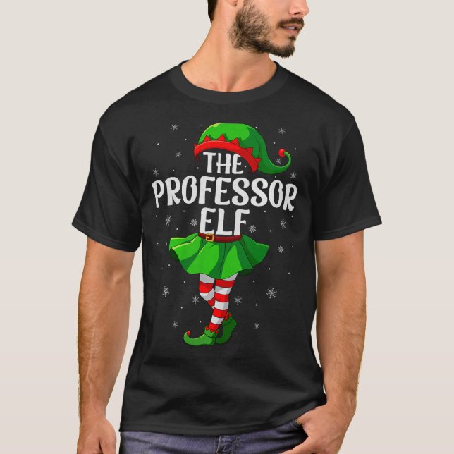 Professor Elf Christmas Girls Women Elf Squad Xmas T-Shirt (Front)