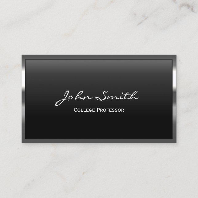 Professor Professional Metal Frame Business Card (Front)
