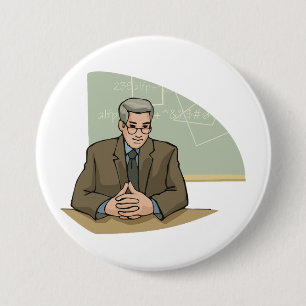 Professor Scholar Male Educator Teacher 7.5 Cm Round Badge