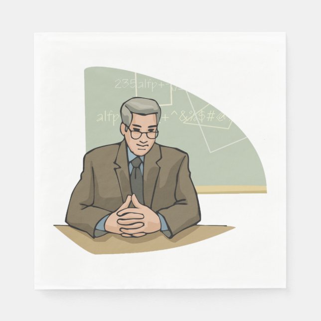 Professor Scholar Male Educator Teacher Napkin (Front)