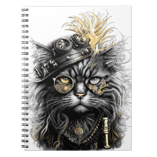 Professor Sprocket-Paws The Funky Steampunk Cat Notebook