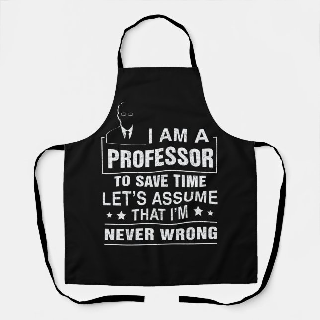 Professor To Save Time School College Math Friends Apron (Front)