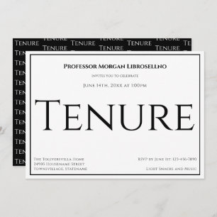 Professor White Black Academic Tenure Party Invitation
