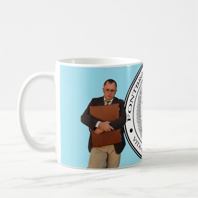 Professors on blue mug (Left)