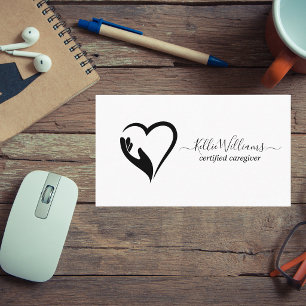 Professsional Modern Caregiver Medical Health Aide Business Card
