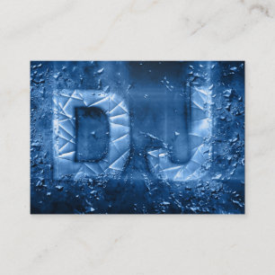 Proffesional blue exploding DJ logo business card